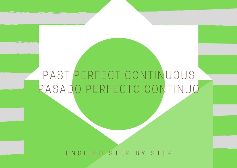 Explicación visual del Past Perfect Continuous o Pasado Perfecto Continuo en inglés con diseño educativo.